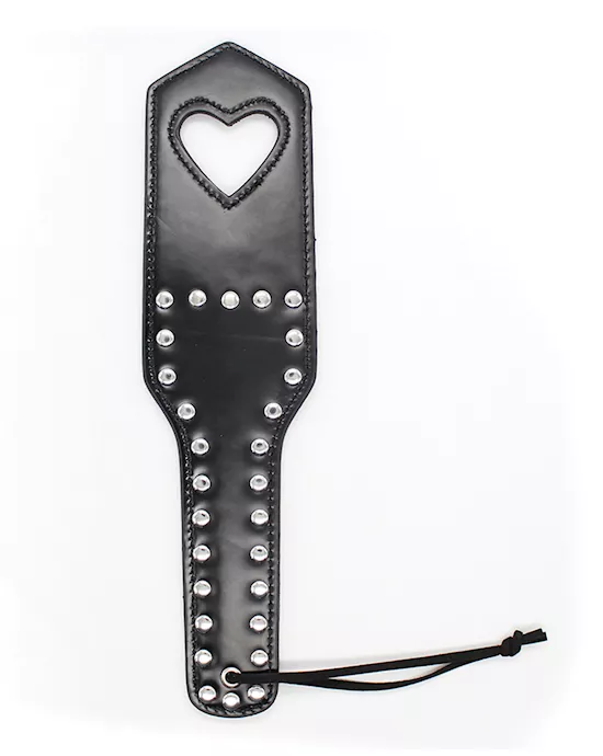 Plesur Cut-Out Heart w/Studs Paddle - Black