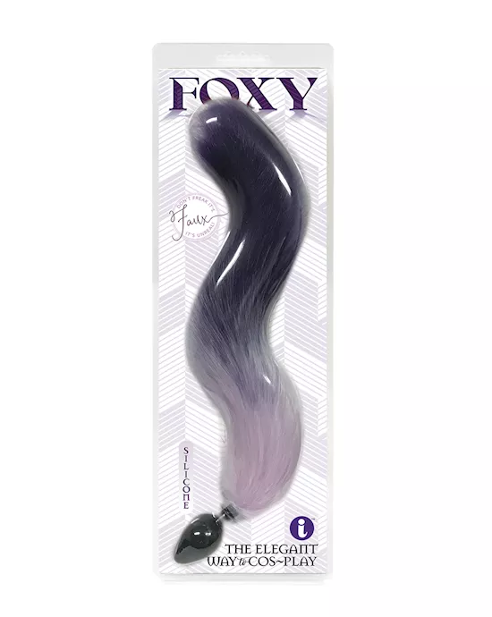 Foxy Fox Tail Silicone Butt Plug - Purple Gradient