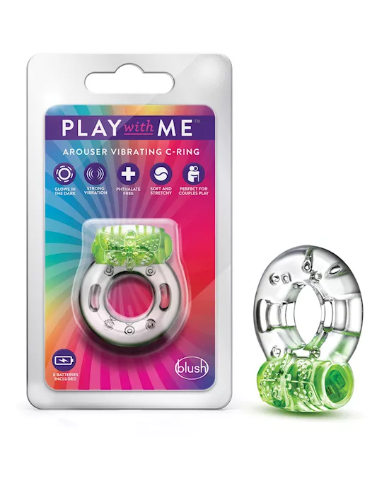 Blush Play with Me Arouser Vibrating C-Ring - Green