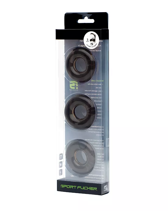 Sport Fucker Chubby Cockring Pack of 3 - Smoke