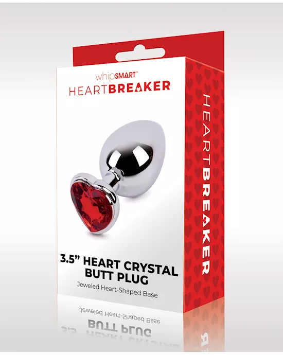 WhipSmart Heartbreaker 3.5" Heart Crystal Butt Plug - Red