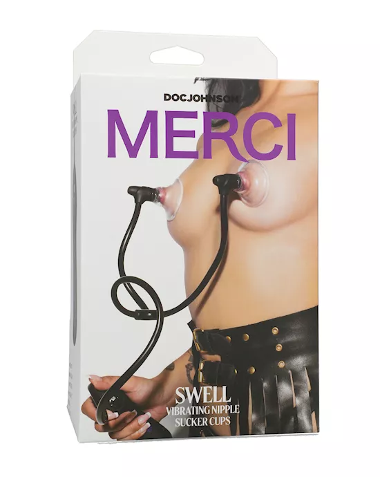 Merci Swell Vibrating Nipple Sucker Cups - Black
