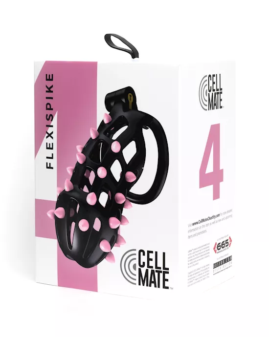 Sport Fucker Cellmate FlexiSpike Chastity Cage - Size 4 Black/Pink