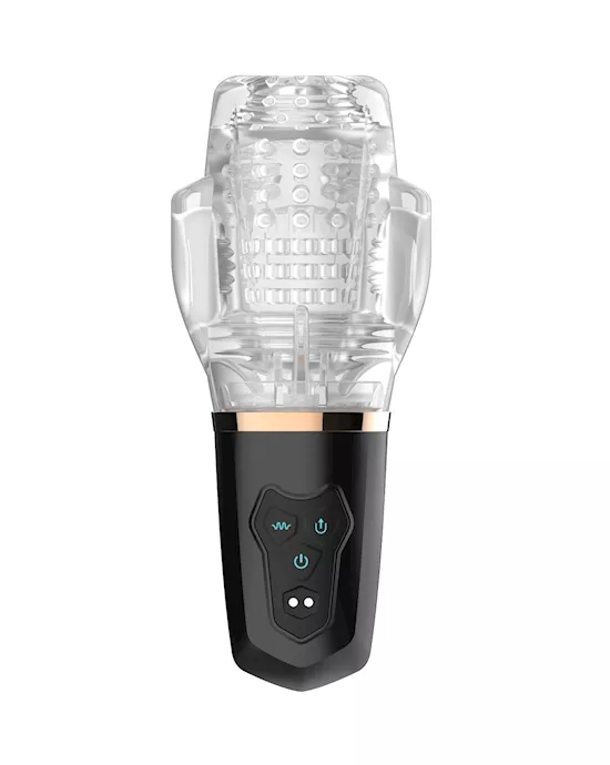 Sucking & Vibrating Blowjob Sucker - Black