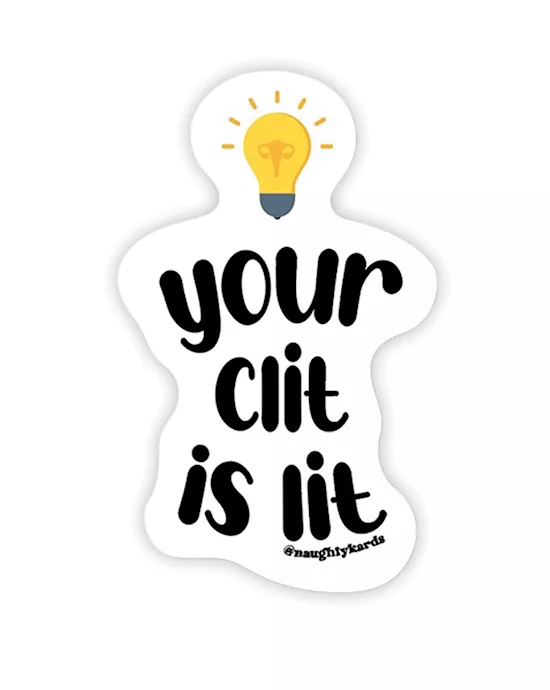 Lit Clit Naughty Sticker - Pack Of 3