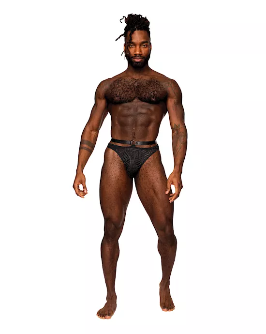 Rude Awakening Mesh Strap Thong Black L/XL