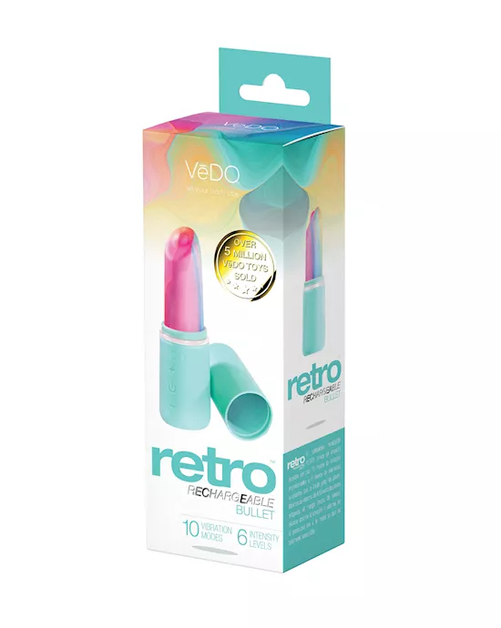Vedo Retro Rechargeable Bullet Lip Stick Vibe - Turquoise