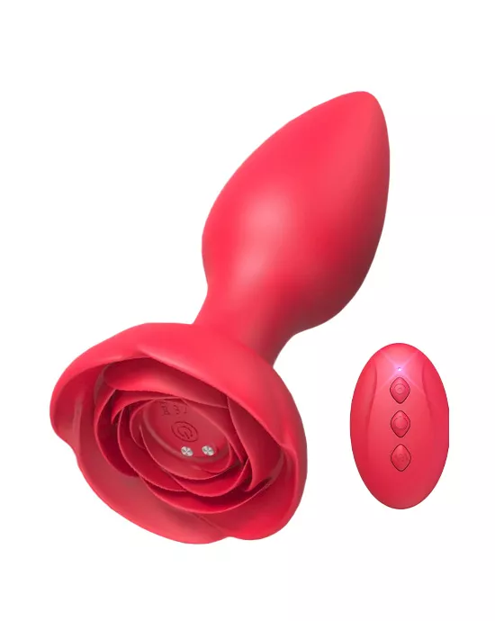 Rose Remote Controlled Vibrating Butt Plug