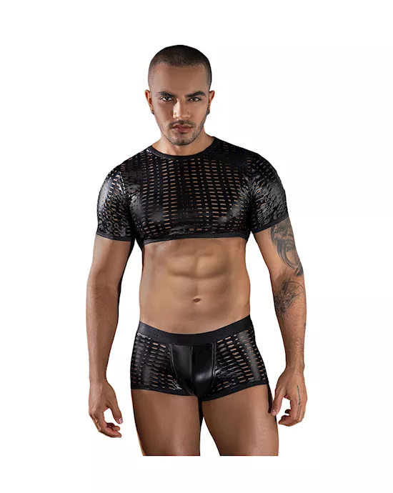 Mesh Tops and Boxer Set