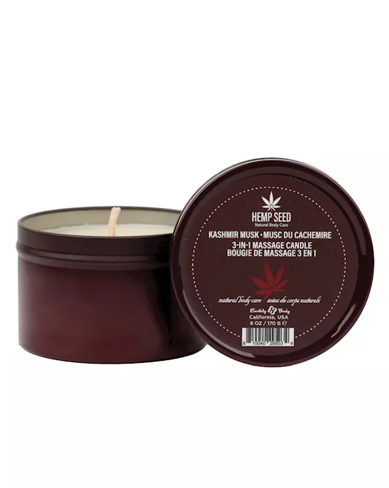 Hemp Seed 3-In-1 Massage Candle Kashmir Musk Brandy Magnolia & Vanilla Musk