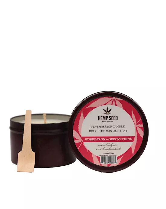 Hemp Seed 3-In-1 Massage Candle Working On A Groovy Thing Wild Berries, Night Blooming Jasmine, Warm Amber