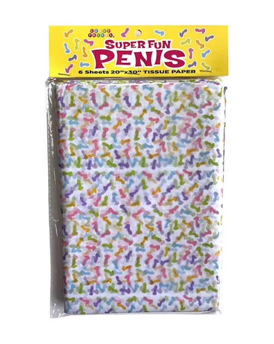 Super Fun Penis Tissue Paper Sheets Novelty Decoration Sheets 6 Pack