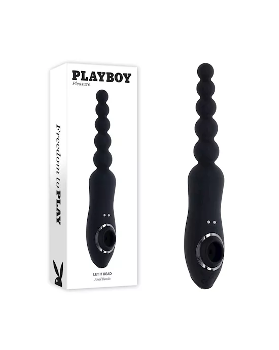 Playboy Pleasure Let It Bead Vibrating Anal Beads with Clitoral Suction