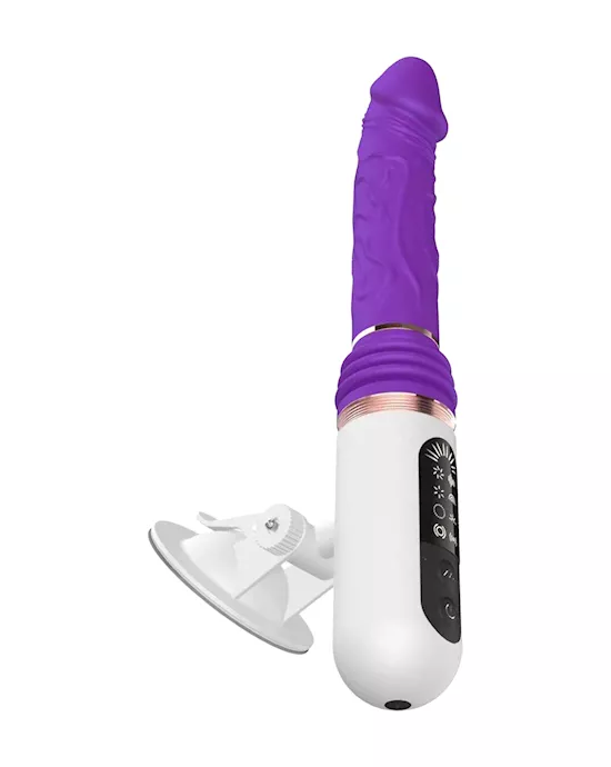 Phallic Thrusting Vibrator With Suction Mount
