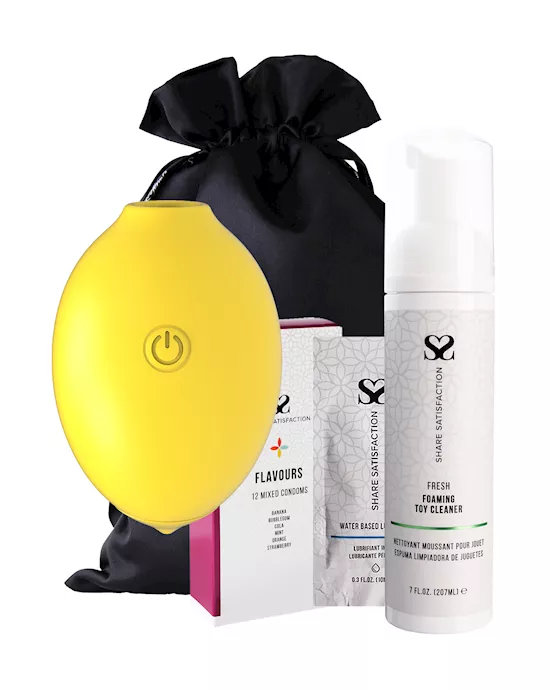 Lemon Clitoral Suction Vibrator - Essentials Bundle