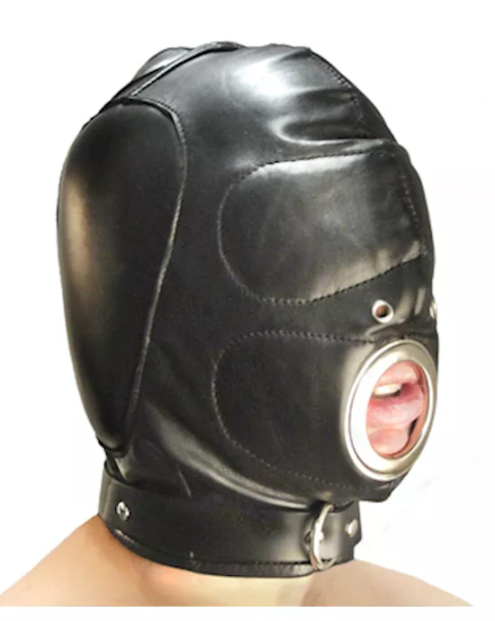 Leather Padded Hood with Mouth Hole Small Medium
