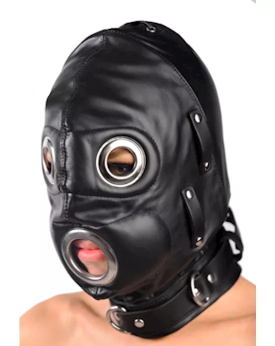 Total Lockdown Leather Hood Medium Large