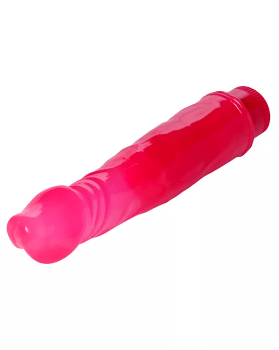 Pink Vibrating 8 Inch Jelly Dong