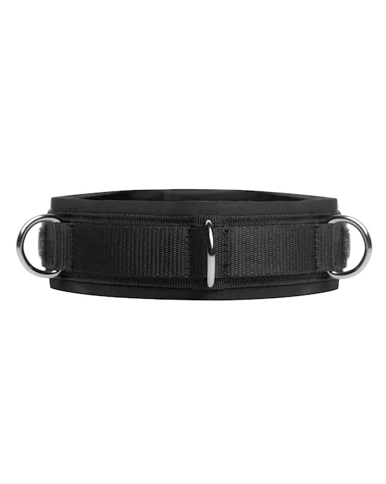 Neoprene Bondage Collar with D-Rings